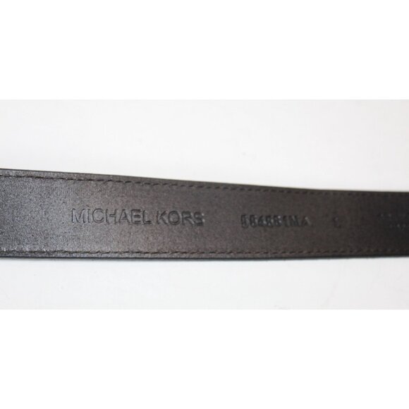MICHAEL KORS MEN CHOCOLATE BROWN BELT SILVER BUCKLE LARGE - Picture 7 of 9